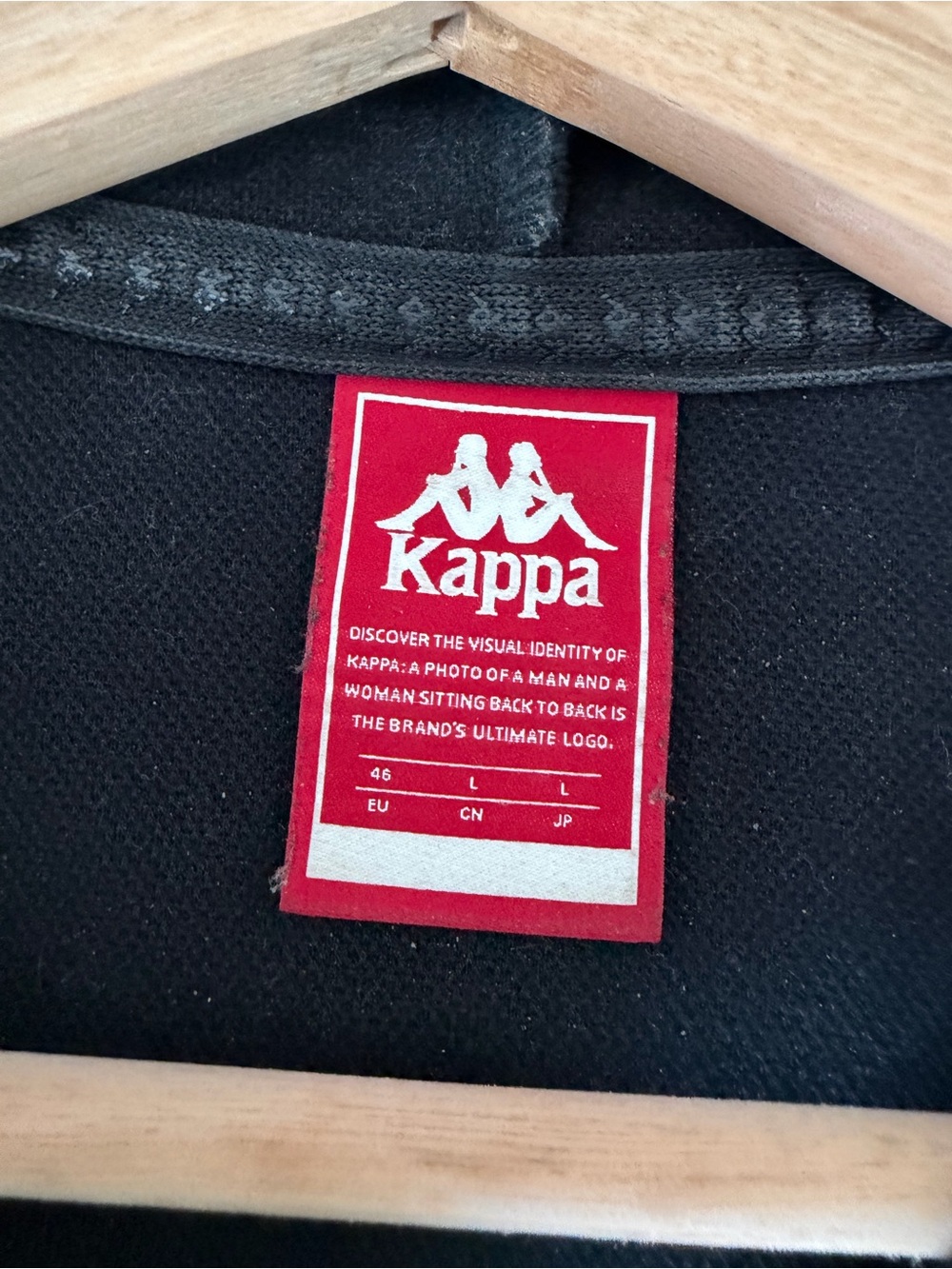 Kappa Black Top with Red Logo Tag - Picture 2 of 5